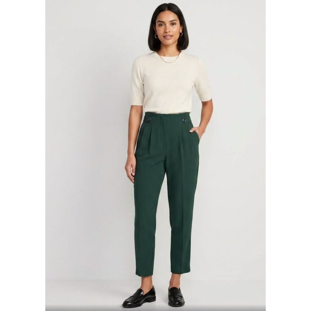 H&M Pleated Tapered High Waist Dress Pants Women's Size 6